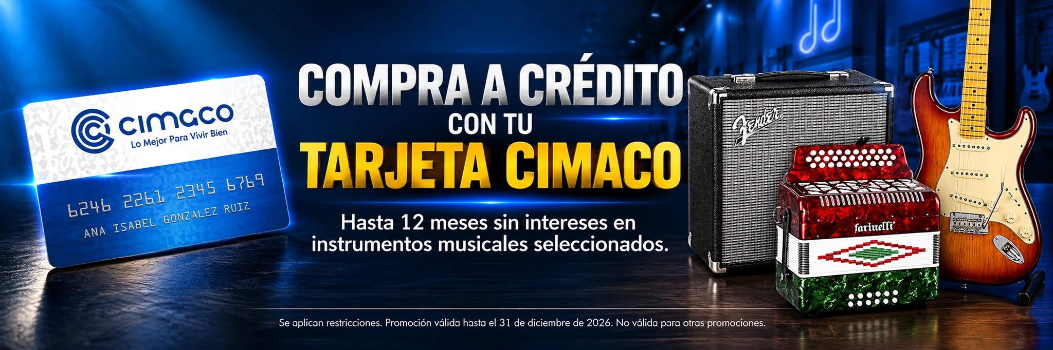 Compra a crédito con Tarjeta CIMACO, hasta 12 meses sin intereses